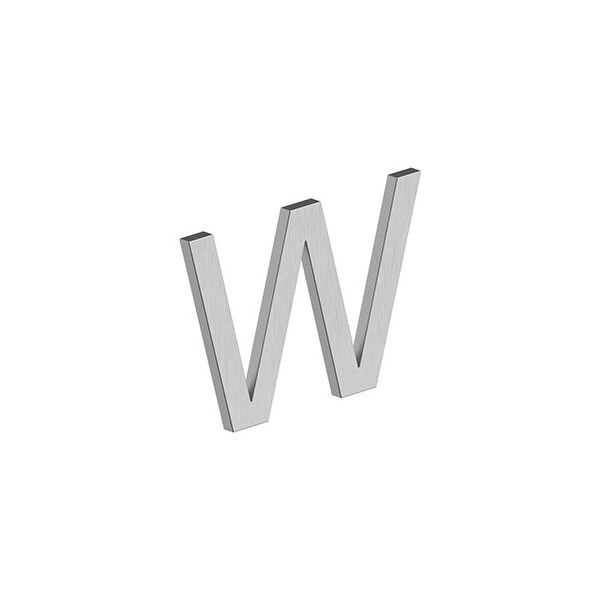 4 LETTER W, E SERIES W/ RISERS, STAINLESS STEEL in Brushed Stainless